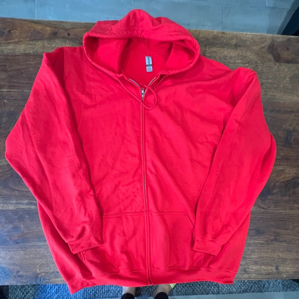Men’s Red Full Zip Hoodie